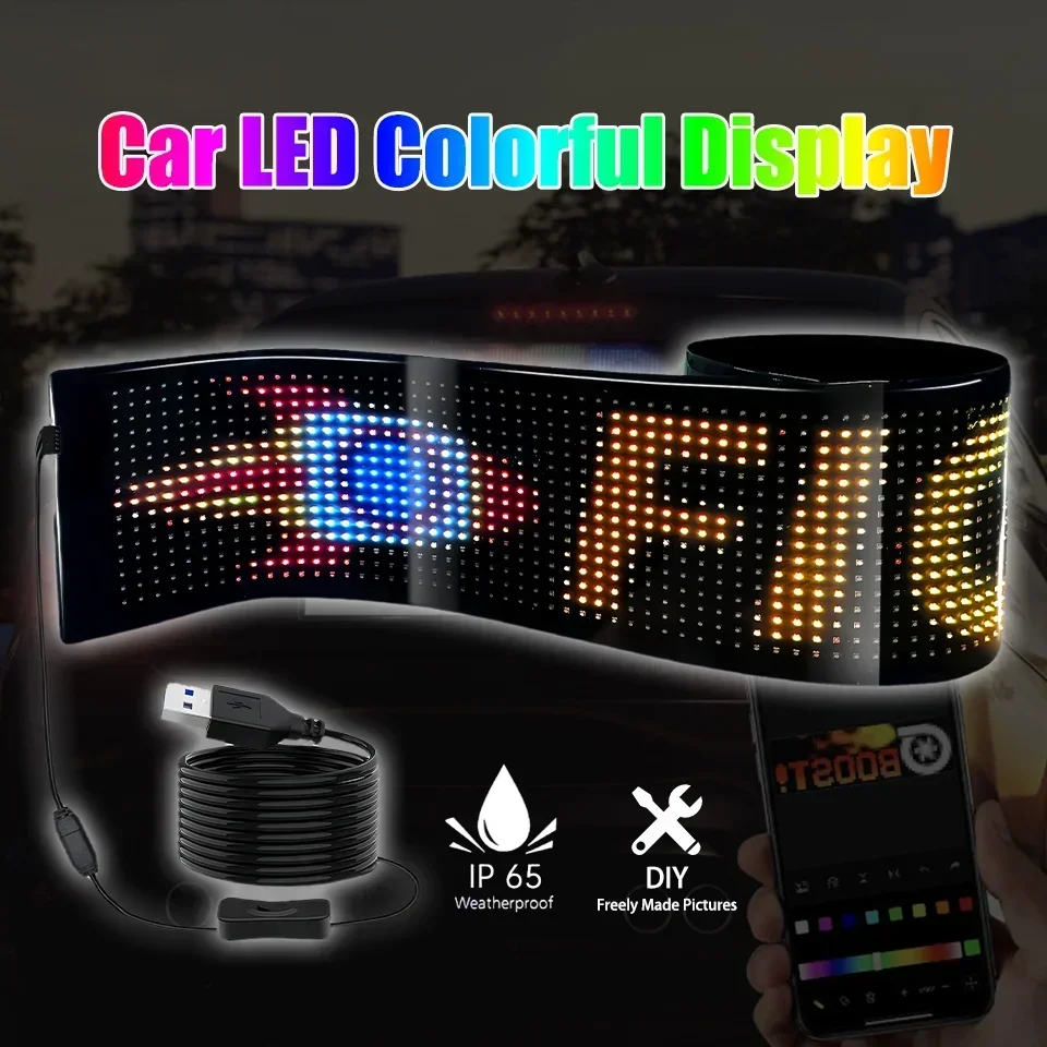 

Automotive LED Matrix Pixel Dazzle Display Scrolling Automotive LED Bluetooth Application Control USB Devil's Eye Dazzle Display