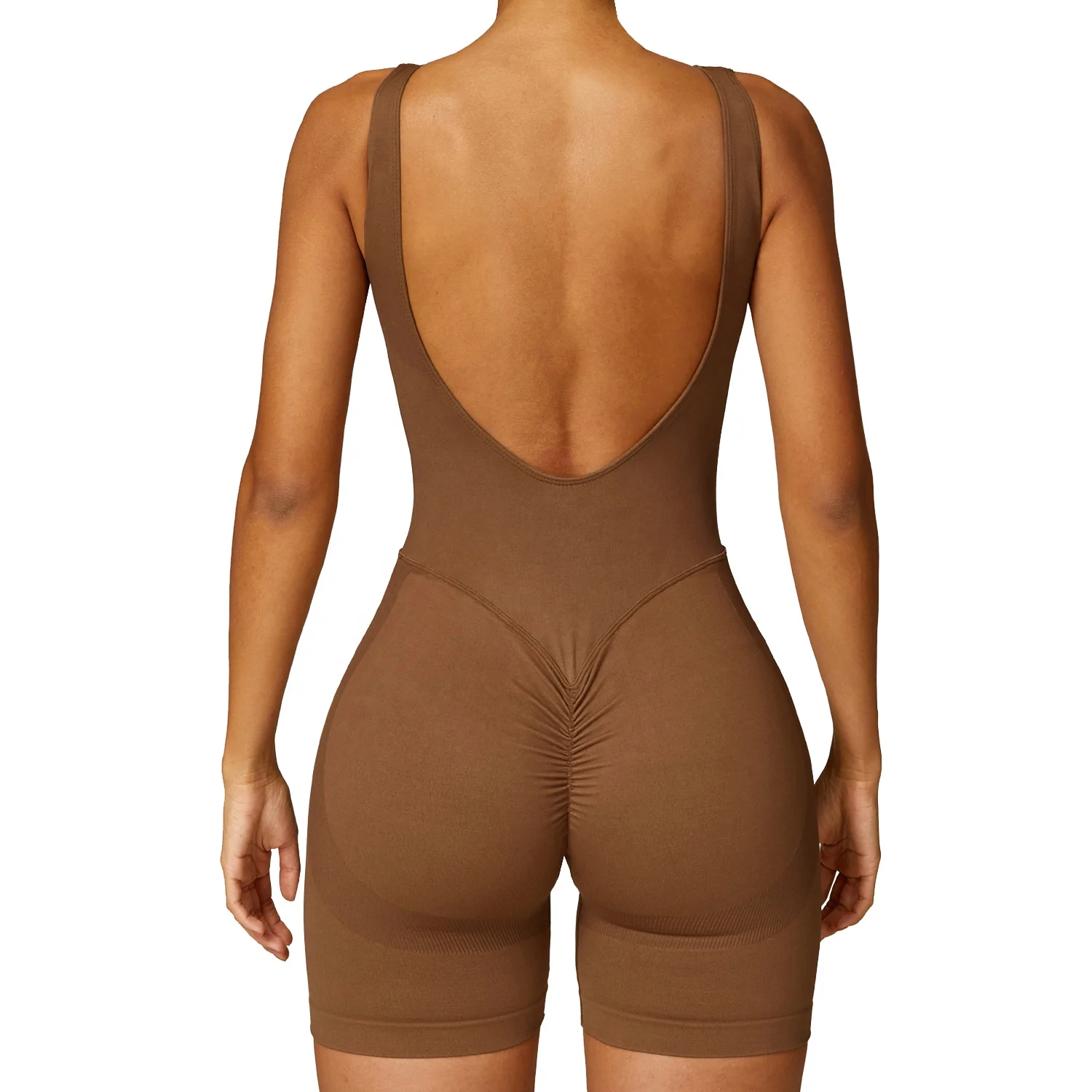 

Women Stretchy Soft Compression Comfort Seamless Scrunch Back Romper The Latest Sexy Indoor Running Workout Yoga Set