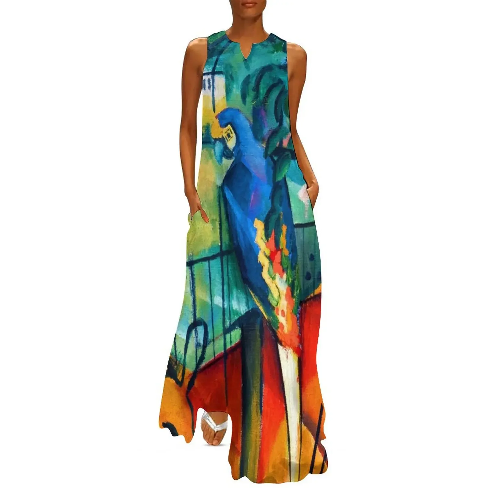 

August Macke - Zoological Garden Long Dress Summer skirt Dress vintage Dress