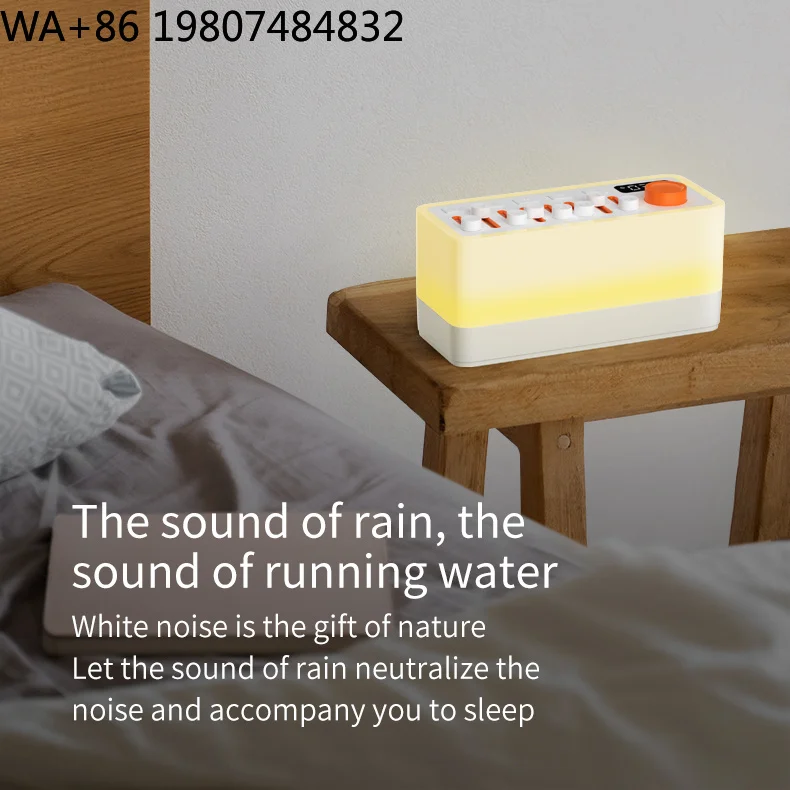 Rechargeable Travel Sleep Aid Device 8 Built-in Natural White Noise Modes Color Changing Night Light Portable Bedroom Rest Lamp view 3