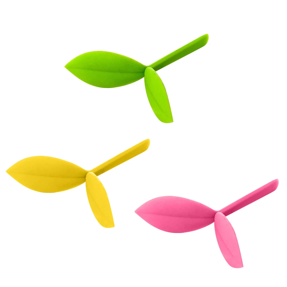 Silicone Creative Bookmarks para Bookworm, Little Leaves, Grass Buds, Sprout, Green