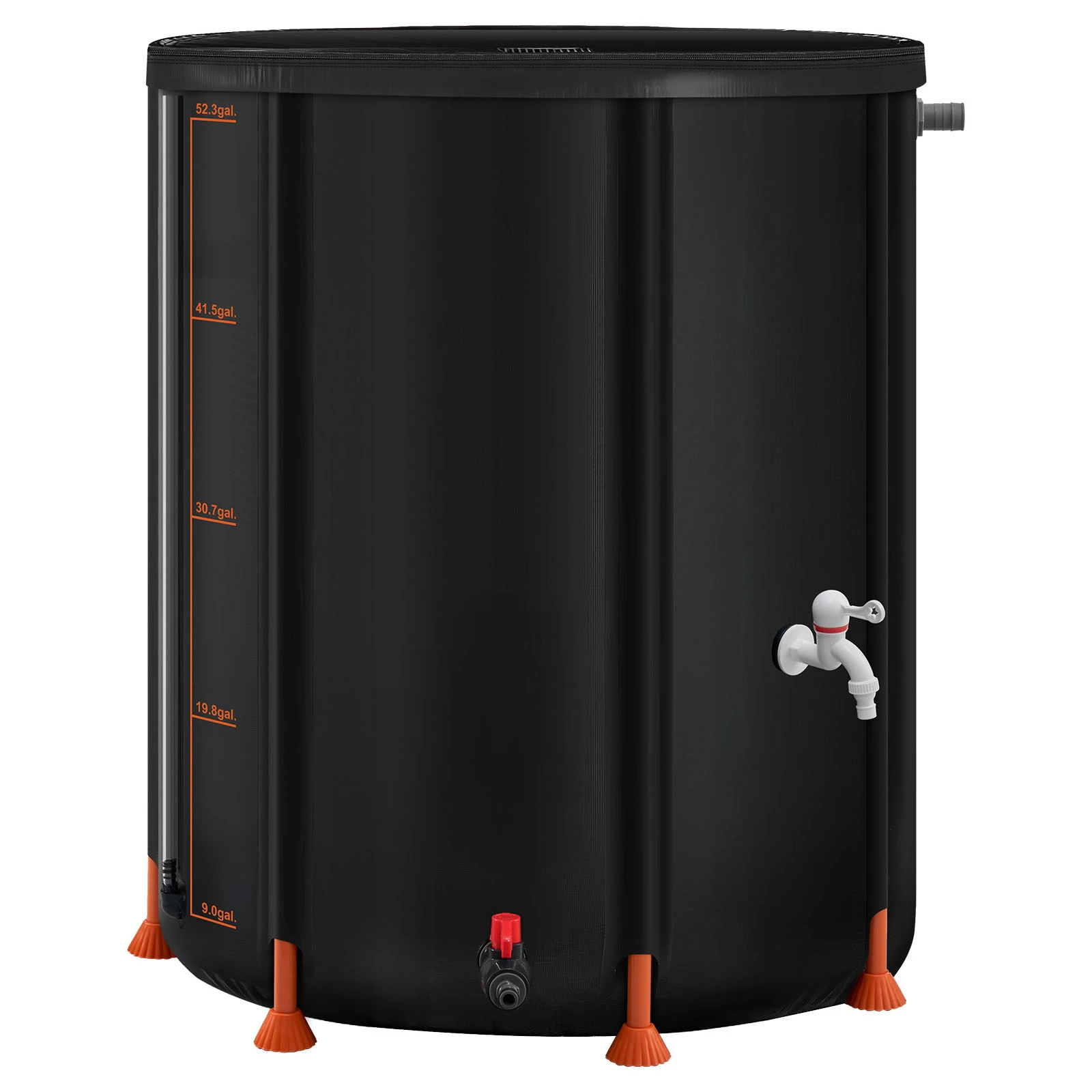 

SucceBuy Collapsible Rain Barrel 53/66/100 Gal Portable Rain Water Collection Barrel 1000D PVC Rainwater Collection System Black