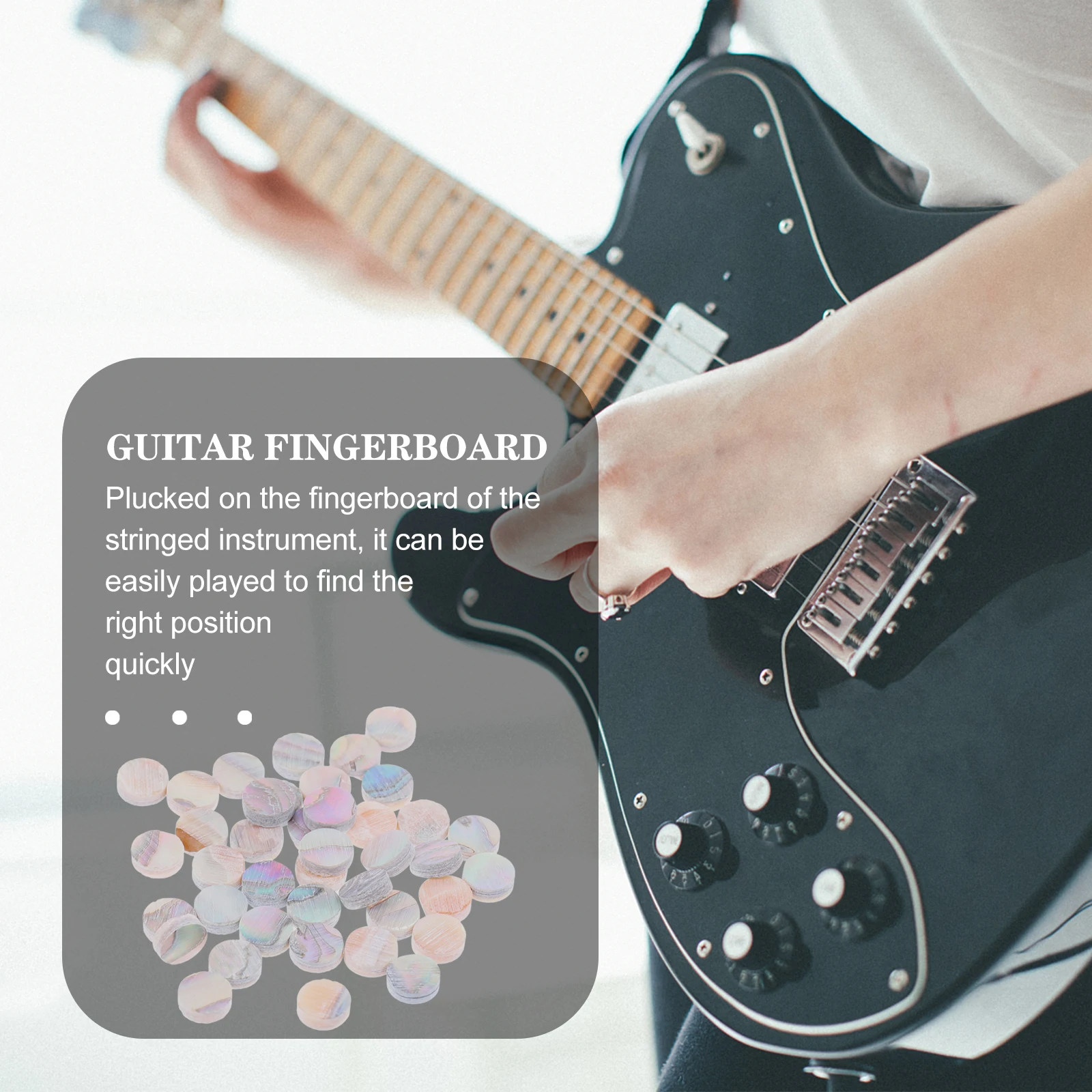 

40pcs Caibeiyin Dot Notation Guitar Side Markers Shell Material Fingerboard Position Inlay Dots for Bass Fretboard Accessories