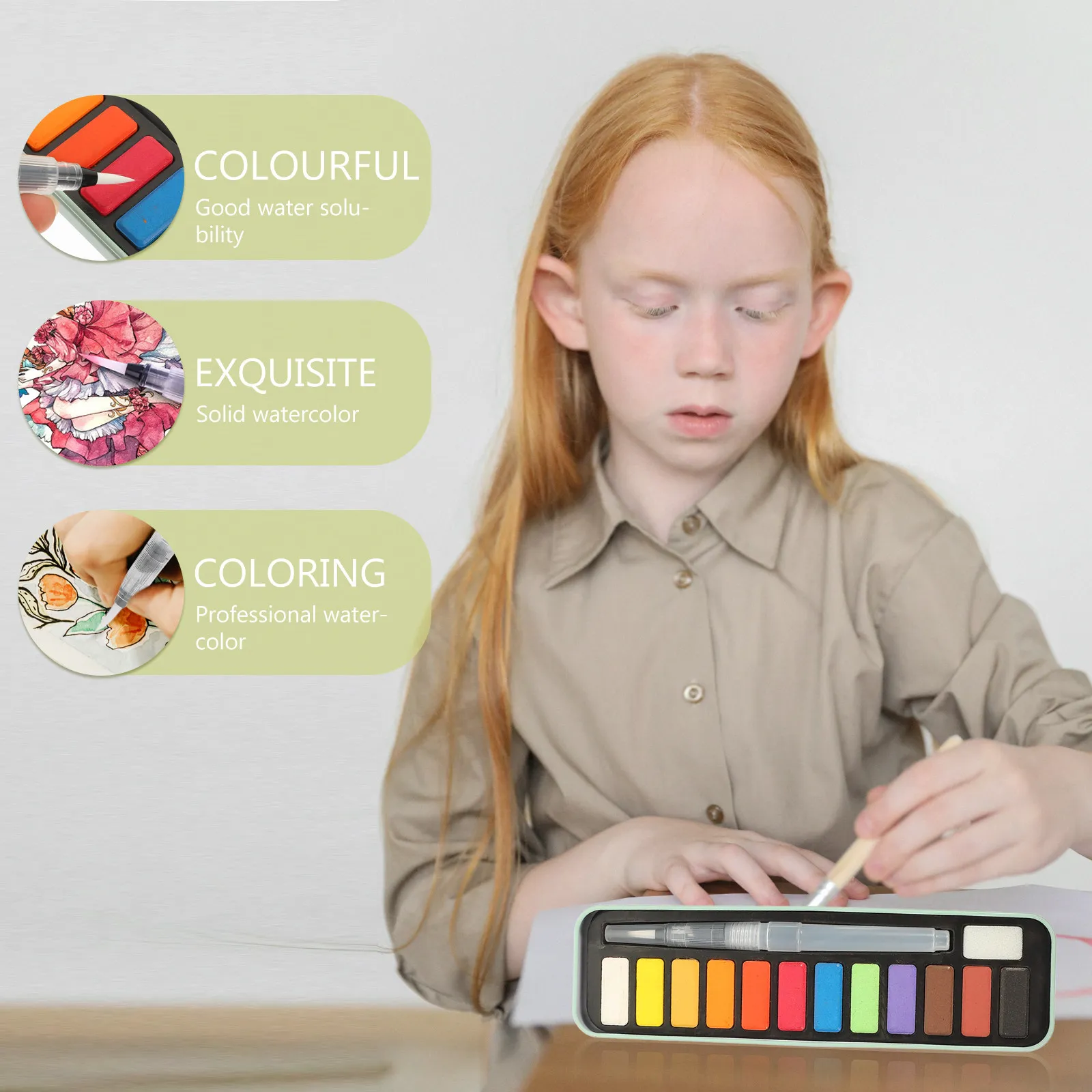 

Набор твердых акварельных красок, 24 цвета, профессиональный, портативный, для рисования, для детей, начинающих, для путешествий