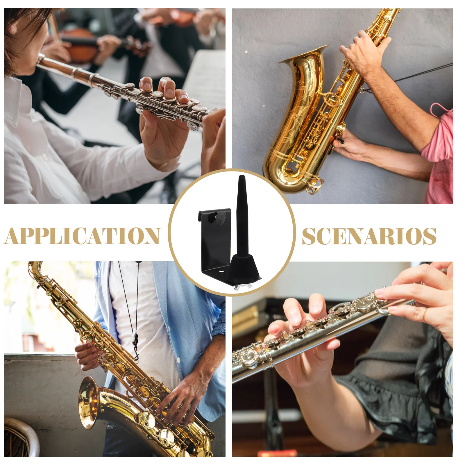 

Saxophone Stand Durable Iron Plastic Sax Wall Hanger Home Music Room Display Rack Flute Holder Practical Instrument Bracket