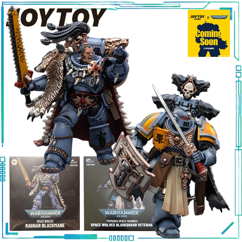 

JOYTOY Genuine JOYTOY X Warhammer 40K Series Wolf Squad Space Wild Wolf Little Wolf Lord and Former Swordsmith Guard Veteran