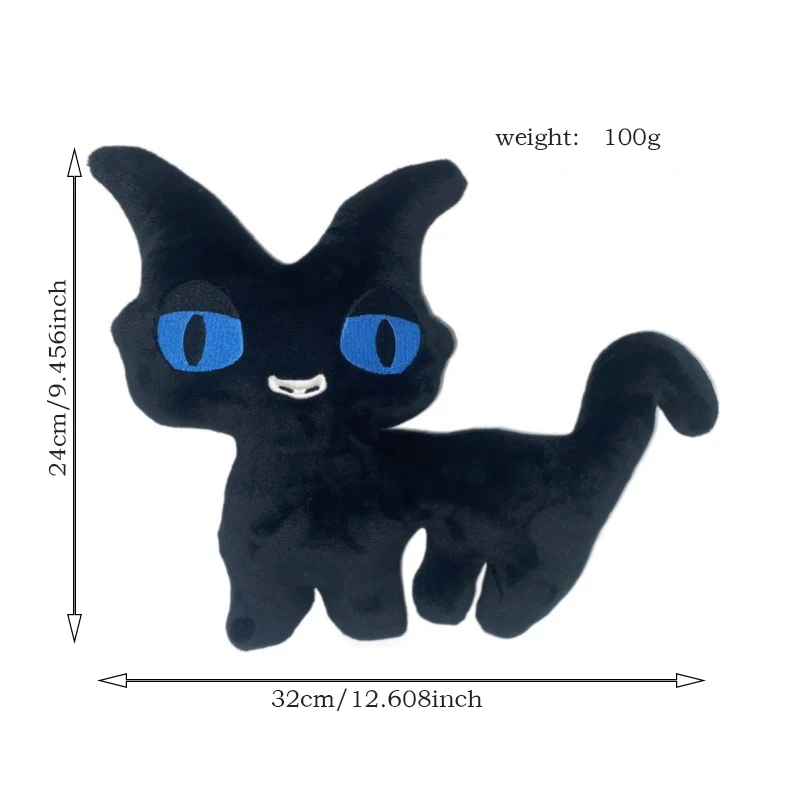 Coraline Cat Plushies The Cat Monster Stofftier Kissenpuppe Schwarze Katze Plüsch Geschenk für Fans Jungen und Mädchen für Partydekoration