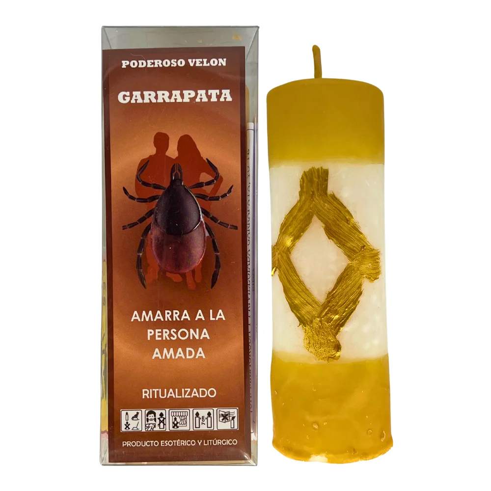 THE BUBBLE SHOP - Poderoso Velón Ritualizado de Garrapata | Amarra a la Persona Amada | Incluye Polvos Especiales de Garrapata, Pergamino con Alfiler e Instrucciones de Uso y Oración.