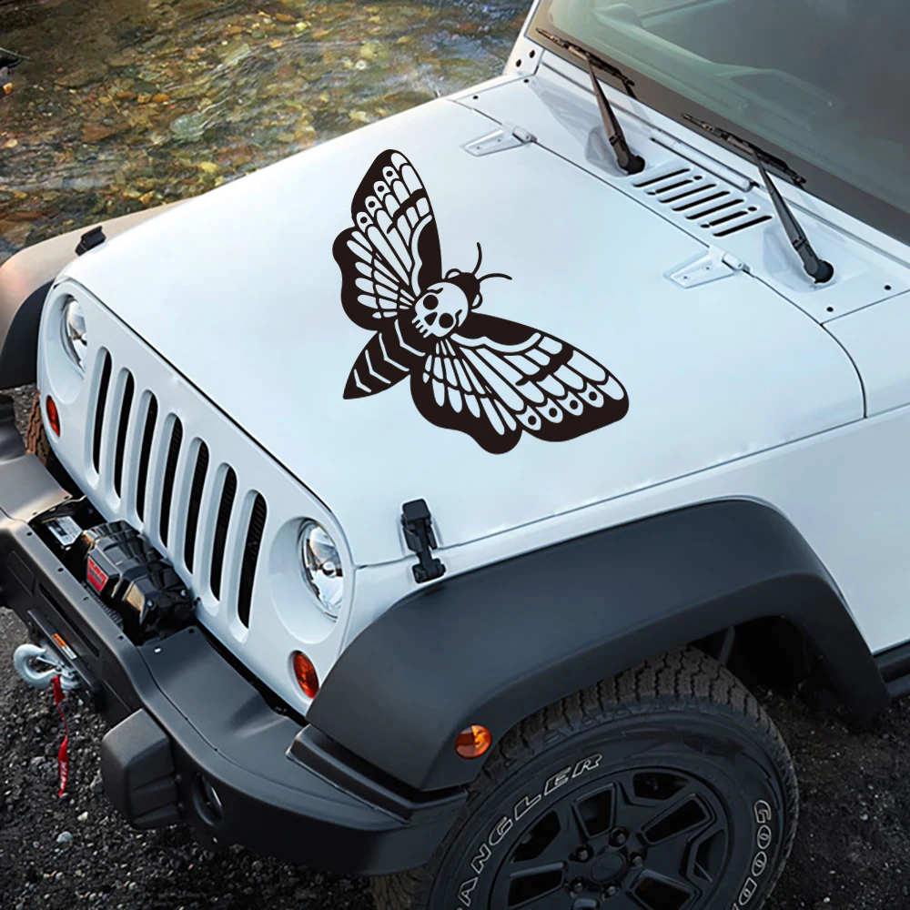 Modern Death Moth Tattoo Style Car Sticker Decal Bumper Bonnet Hood Pickup Camper Rv Motorhome Offroad Decor