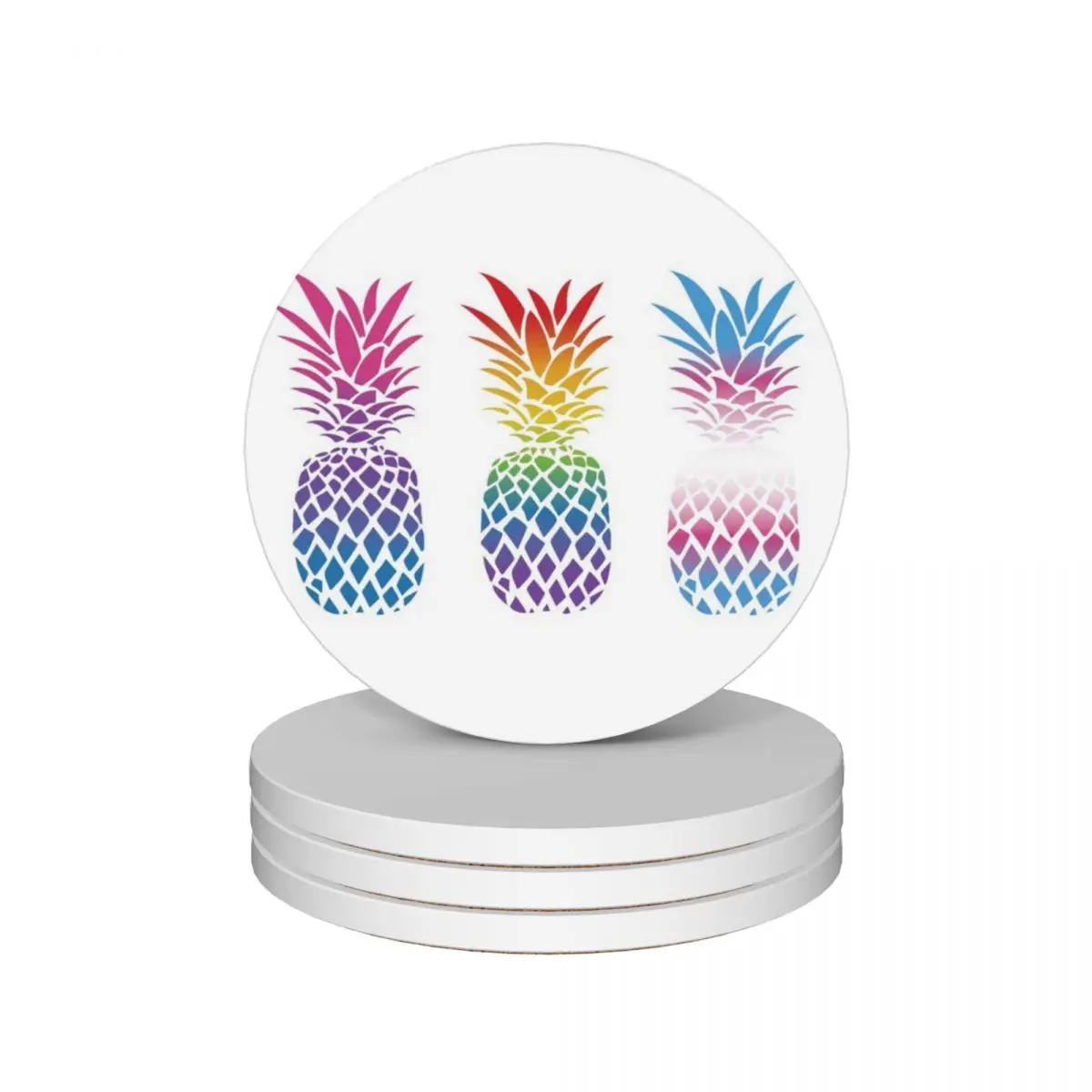 

LGBT Pineapples Ceramic Coasters (Set of 4) for drinks aesthetic cup set Creative mug mat Coasters