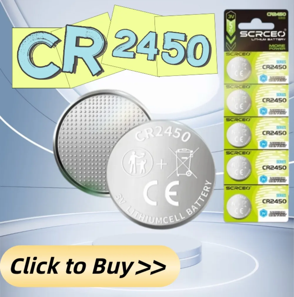 5-25PCS CR2450 DL2450 ECR2450 GPCR2450 1.5V Lithium Manganese Dioxide Button Coin Cell Battery for Calculator Watch