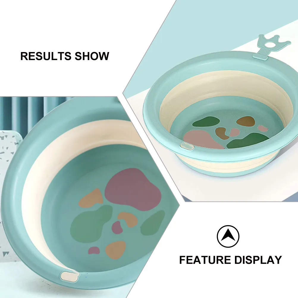 

Folding Baby Basin Wash Newborn Portable Pink Silica Gel Infant Bath Tub Tubs Lightweight Practical Easy Clean Sturdy Cartoon