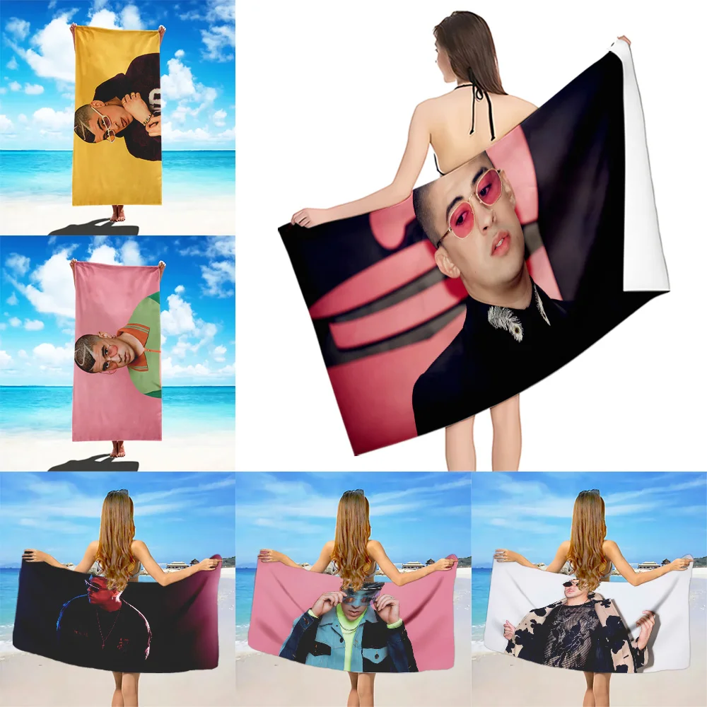 

B-Bad B-Bunny Beach Towel Microfiber Sand Free Quick Dry Soft Sandproof Pool Towels Gift for Women Travel Gym Shower Camping