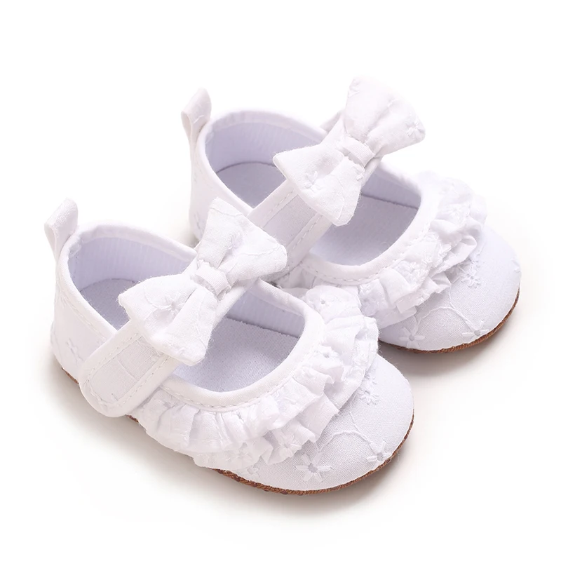 Süße Spitze 0-18m Baby Mädchen Prinzessin Schuhe Babys chuhe Bogen Baumwolle weiche und bequeme Prinzessin Schuhe die ersten Wanderschuhe