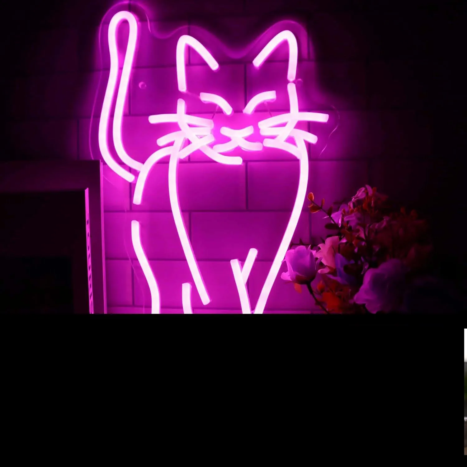 Standing Cat Neon Sign, LED Pink Cat Neon Light Sign with Dimmable Switch, bedroom decoration USB Powerd Neon Sign Dimmable neon