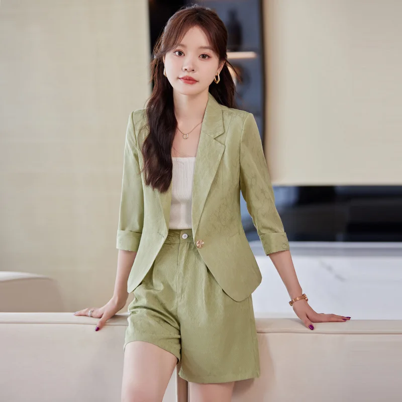 White in Thin Section Suit Jacket for Women Summer2024New Temperament Office Wear Advanced Sense Casual Small Suit Suit