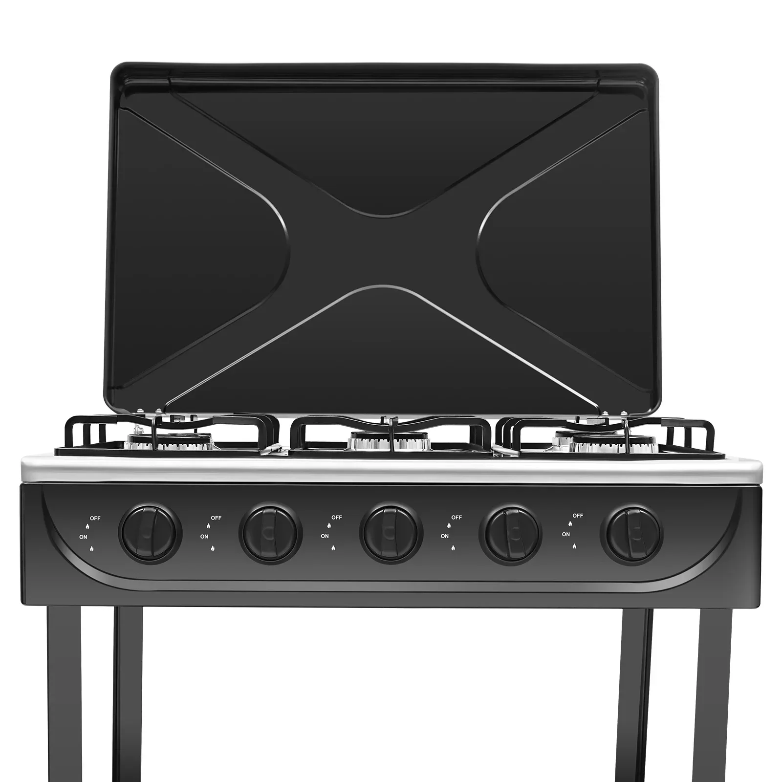 5-الشعلات المحمولة موقد غاز طبيعي التخييم في الهواء الطلق الطبخ شواء شواء مع 2-Tier تخزين الرف للطهي في الهواء الطلق #5