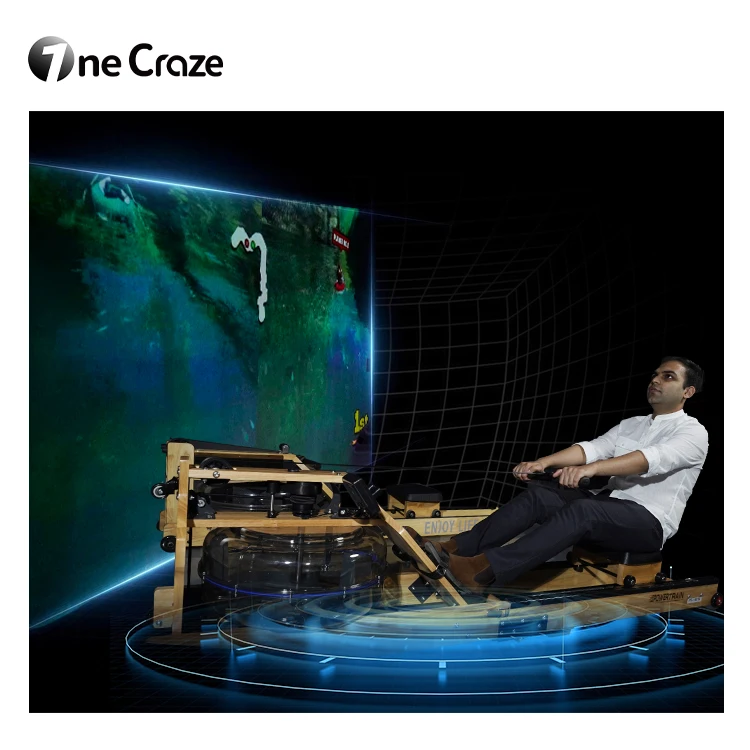 AR Dynamic Kayaking & Water Rowing Interactive Sport Game Home Fitness Machine LED Display Projector Educational Metal Material