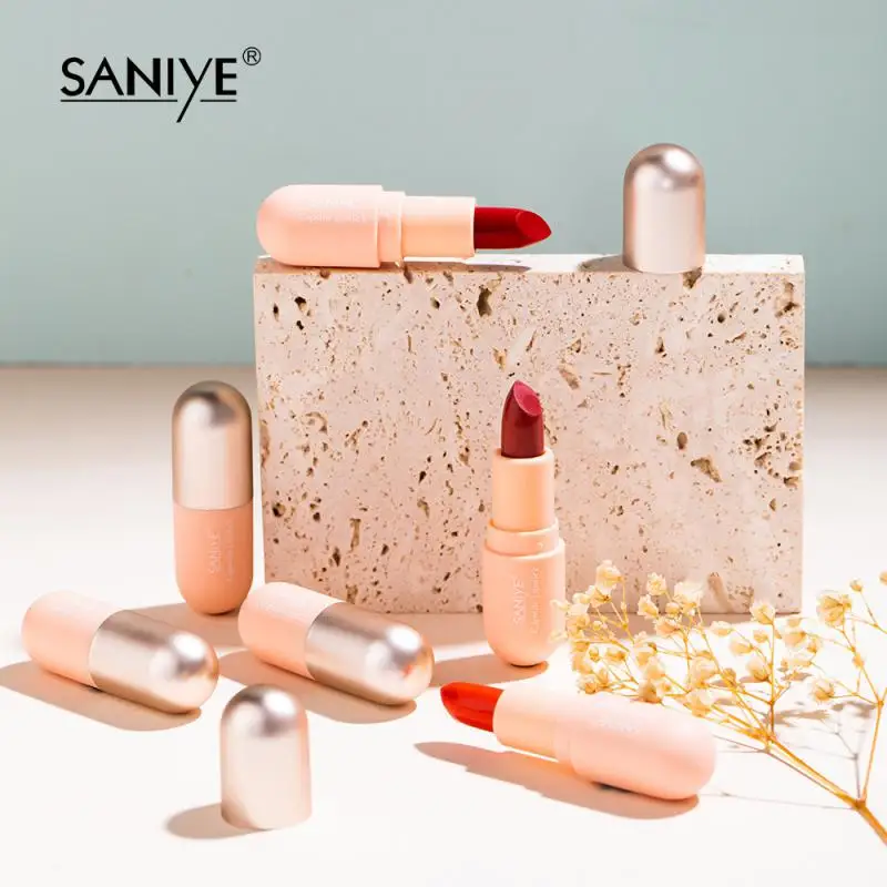 Mini Capsule Lipstick Velvet Matte Waterproof Non-stick Cup Moisturize Foggy Smooth Lip Glaze Women Beauty Lip Makeup Comestics