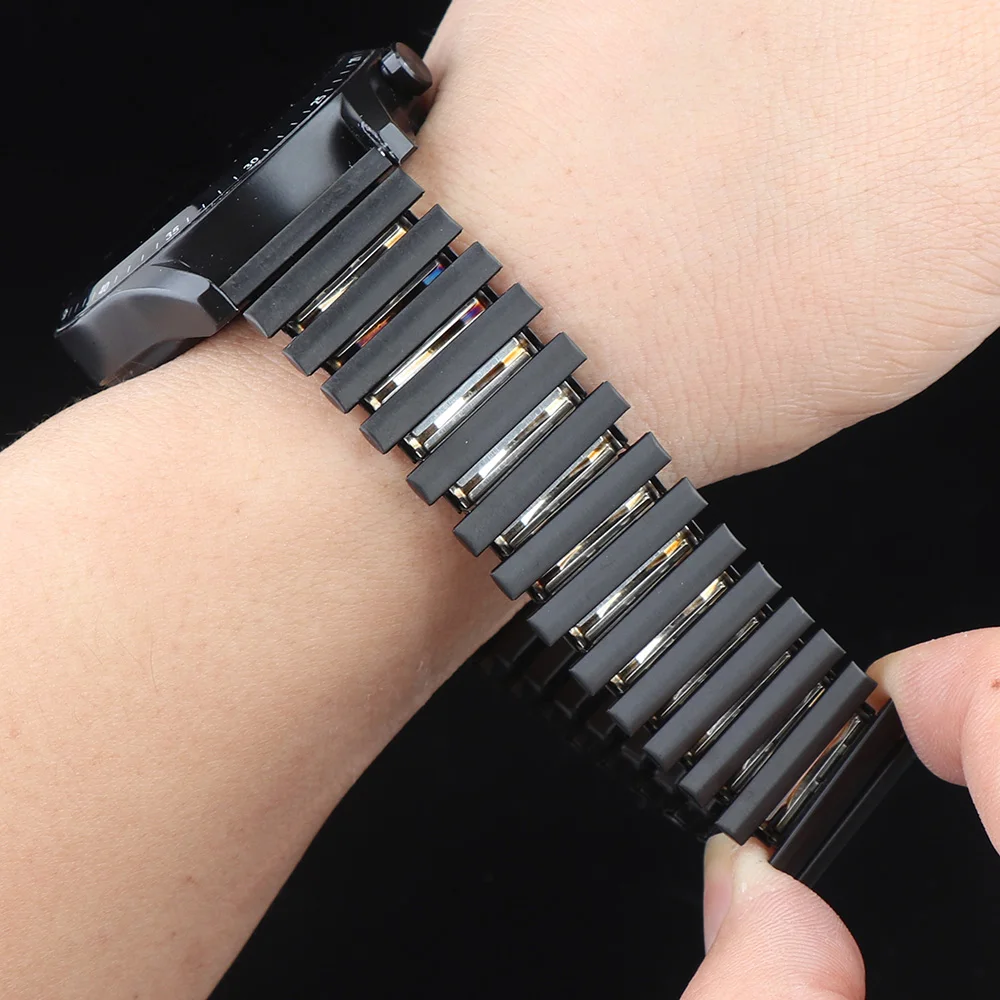 Image of 22 mm elastisches Metallarmband für Huawei Watch 5/4/3GT5/4/3/2 Armband Samsung Galaxy Watch 8 8Classic 44/46 mm Ultra2/1 47 mm Armband