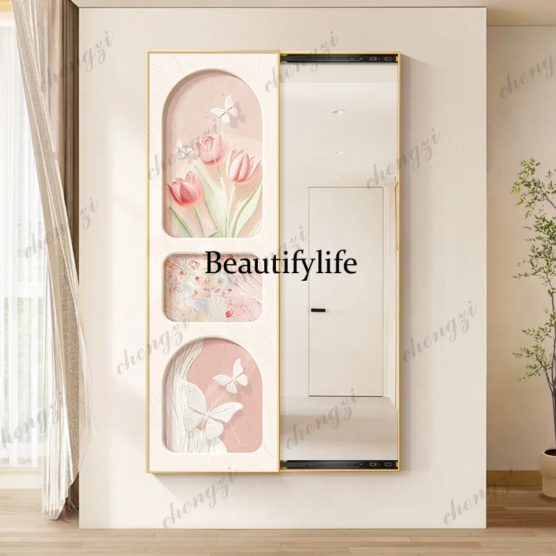 A68Personalised Decoration Mirror Decor Antique Girl Compact Standing Mirror Wall Bedroom Makeup Custom Espelho Banheiro Room De