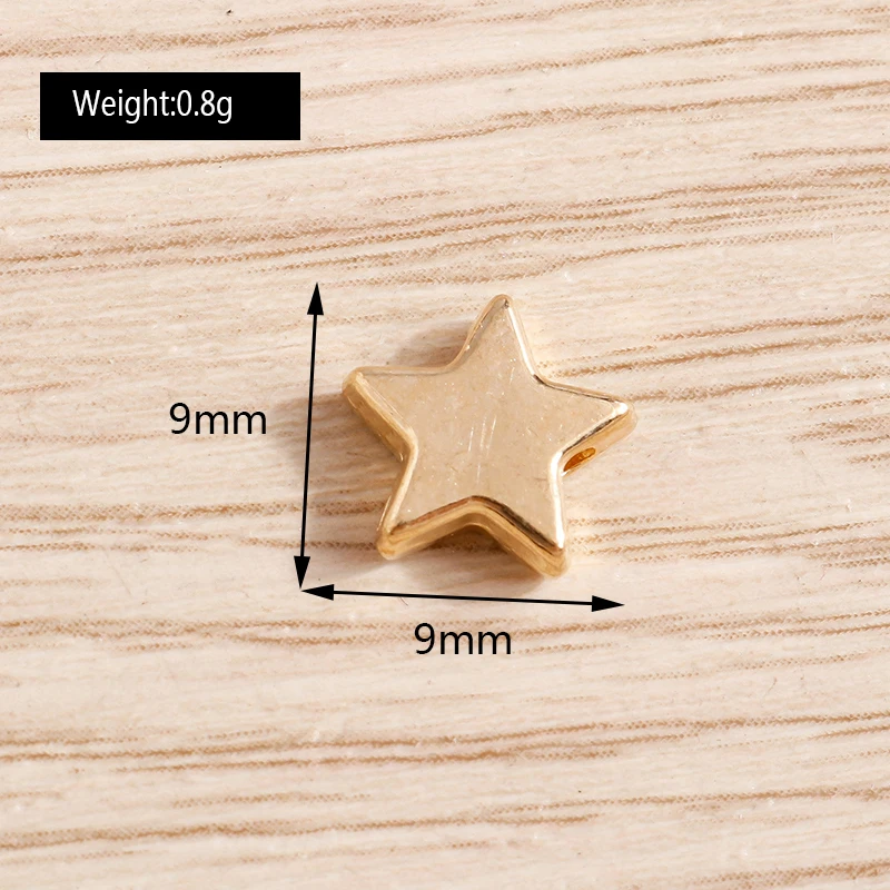 Tusember 50 Stück 9*9mm Legierungs-Süße kleine Stern-Charms-Perlen für Halsketten, Ohrringe, Armbänder, Anhänger, handgemachten Schmuck, DIY – Detail 1