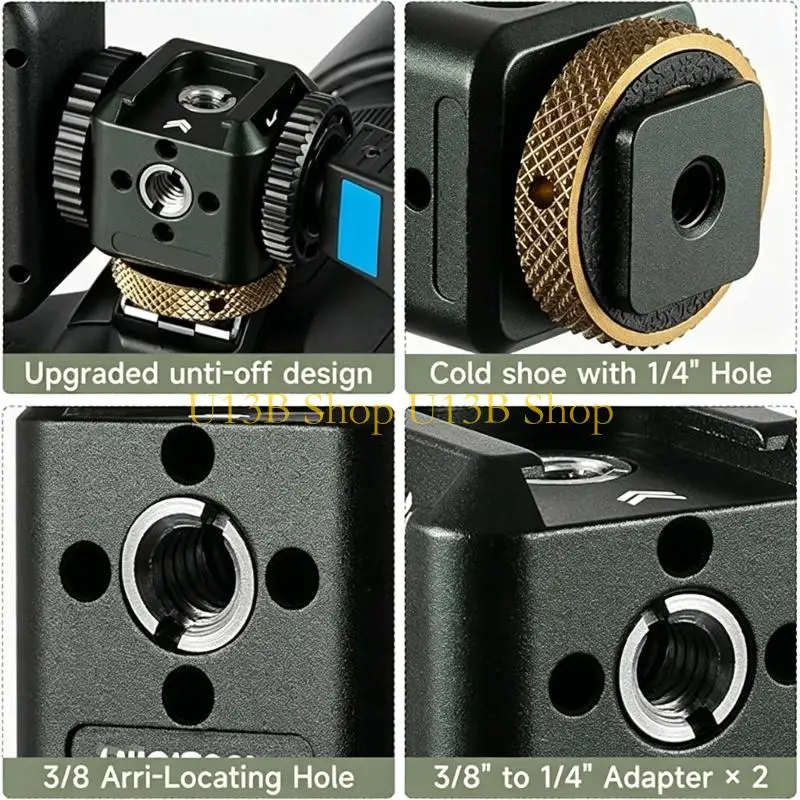 U13B Strong Camera Hot Shoe elevator For Multiple Accessories On Camera drill