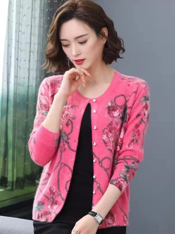 

Модный вязаный открытый кардиган, женский свободный круглый свитер Ne, верхняя одежда, весна-осень, большие размеры, утягивающий корейский сле