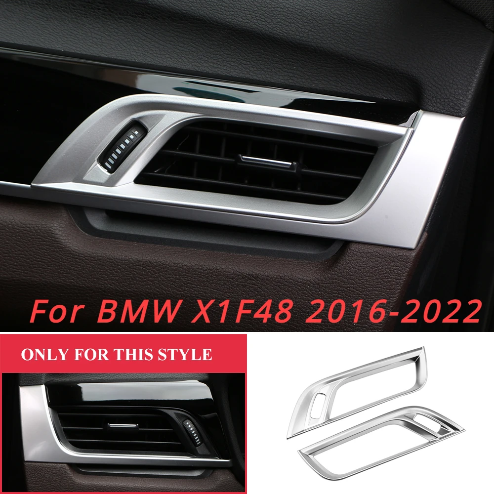 Car Air Conditioning AC Vent Frame Trim for BMW X1 F48 2016 - 2022 ABS Chrome Air Outlet Cover Sticker Accessories