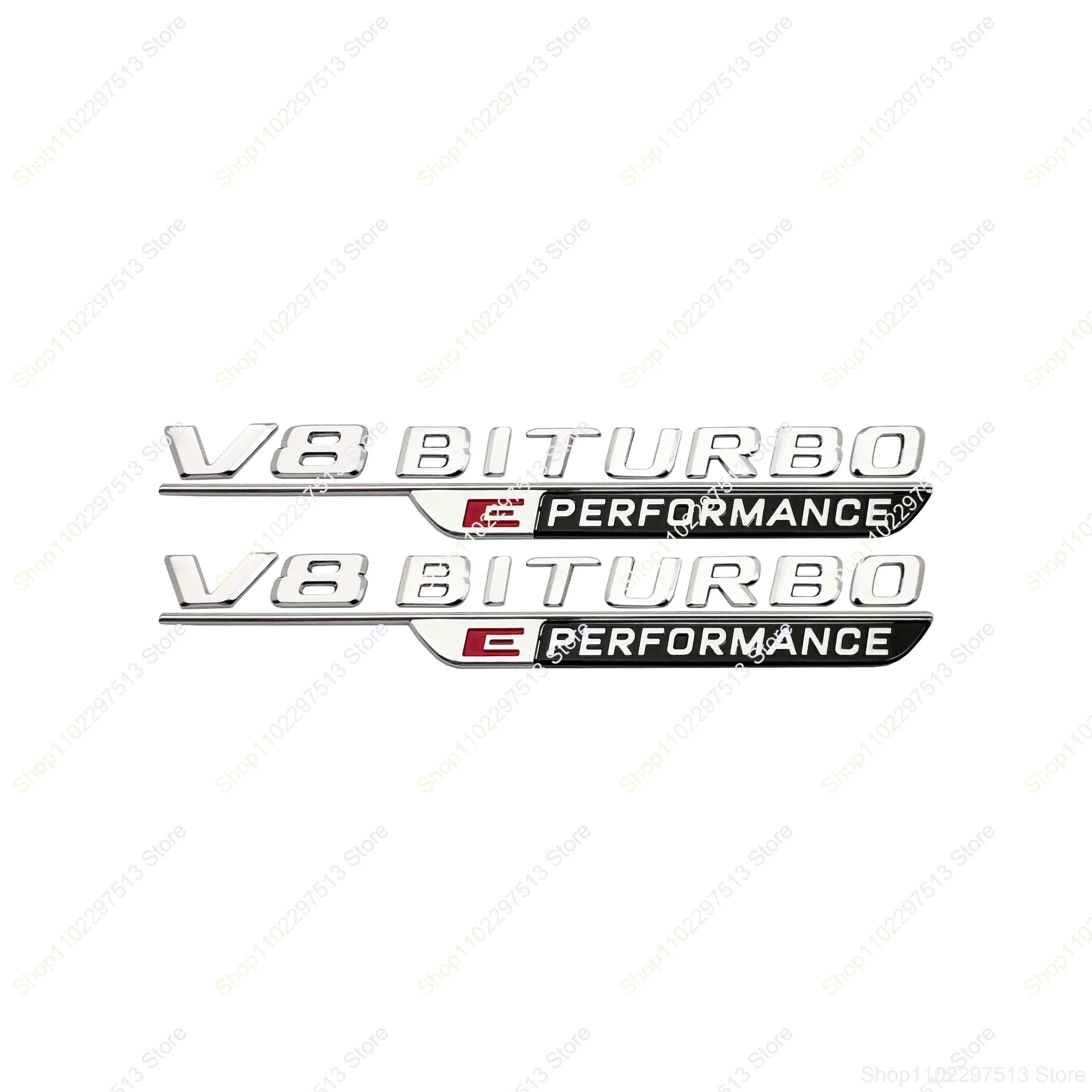 2024 New Letters Numbe V8 BITURBO E PERFORMANCE Emblem Car Fender Trim Badge Sticker For Mercedes Benz S63L SL63s GT63s Badge