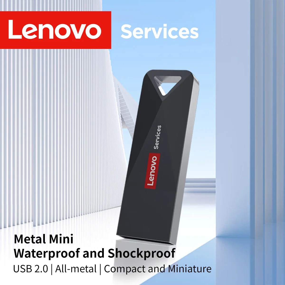 Lenovo USB Flash Drive, 32/64/128/256GB, Metal Mini Waterproof U Disk, Up to 150MB/s Read Speed, USB 2.0 Plug-and-Play