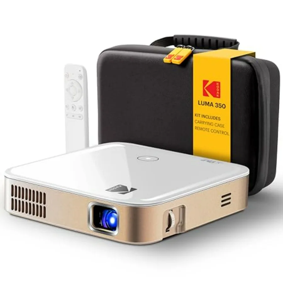 

Портативный смарт-проектор Luma 350 с Wi-Fi, перезаряжаемый, с ОС Android, дублированием экрана, пультом ДУ и приложением Luma