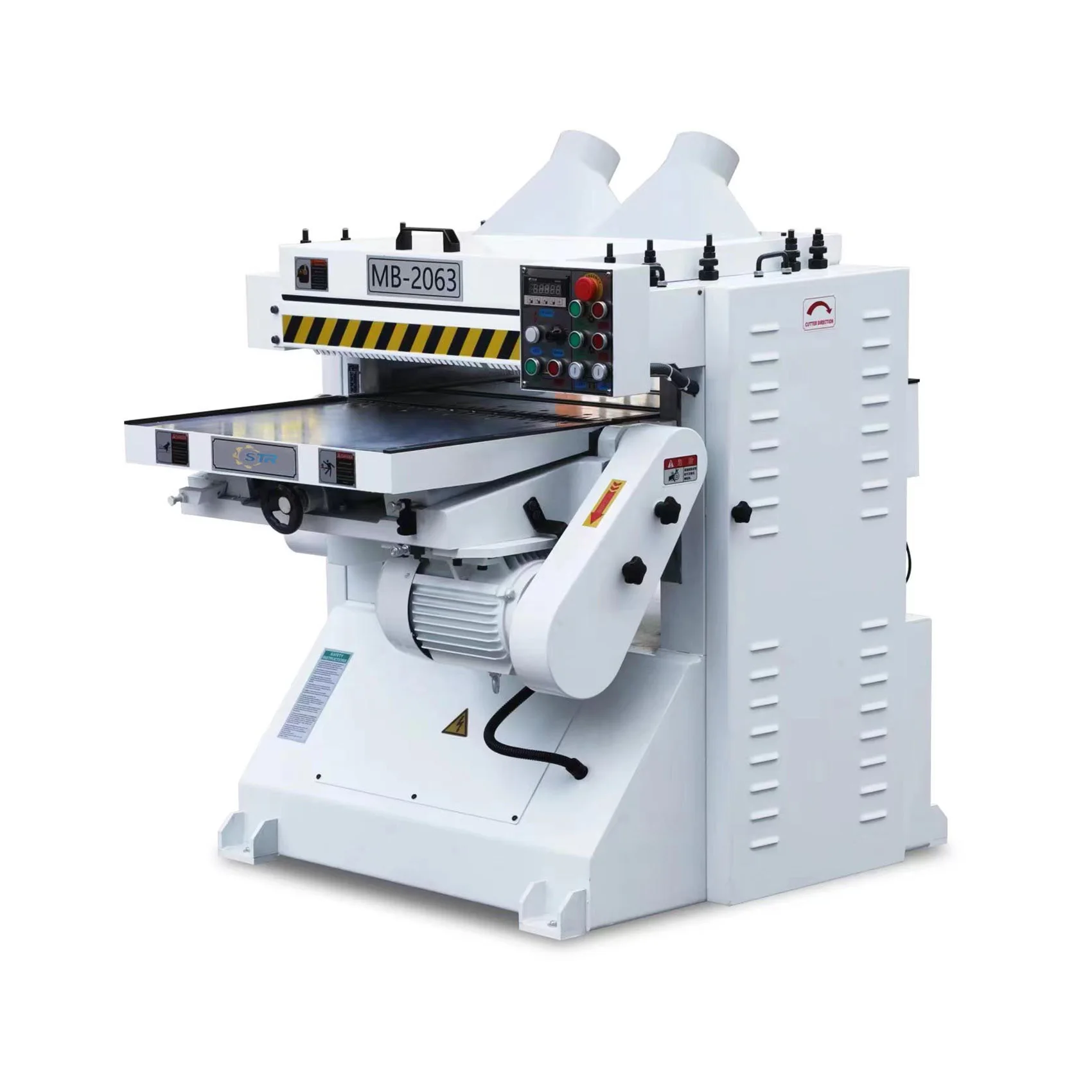 STR MB2063 24 Inch Industrial Double Side Planer Wood Thickness Planer With Spiral Cutter Head