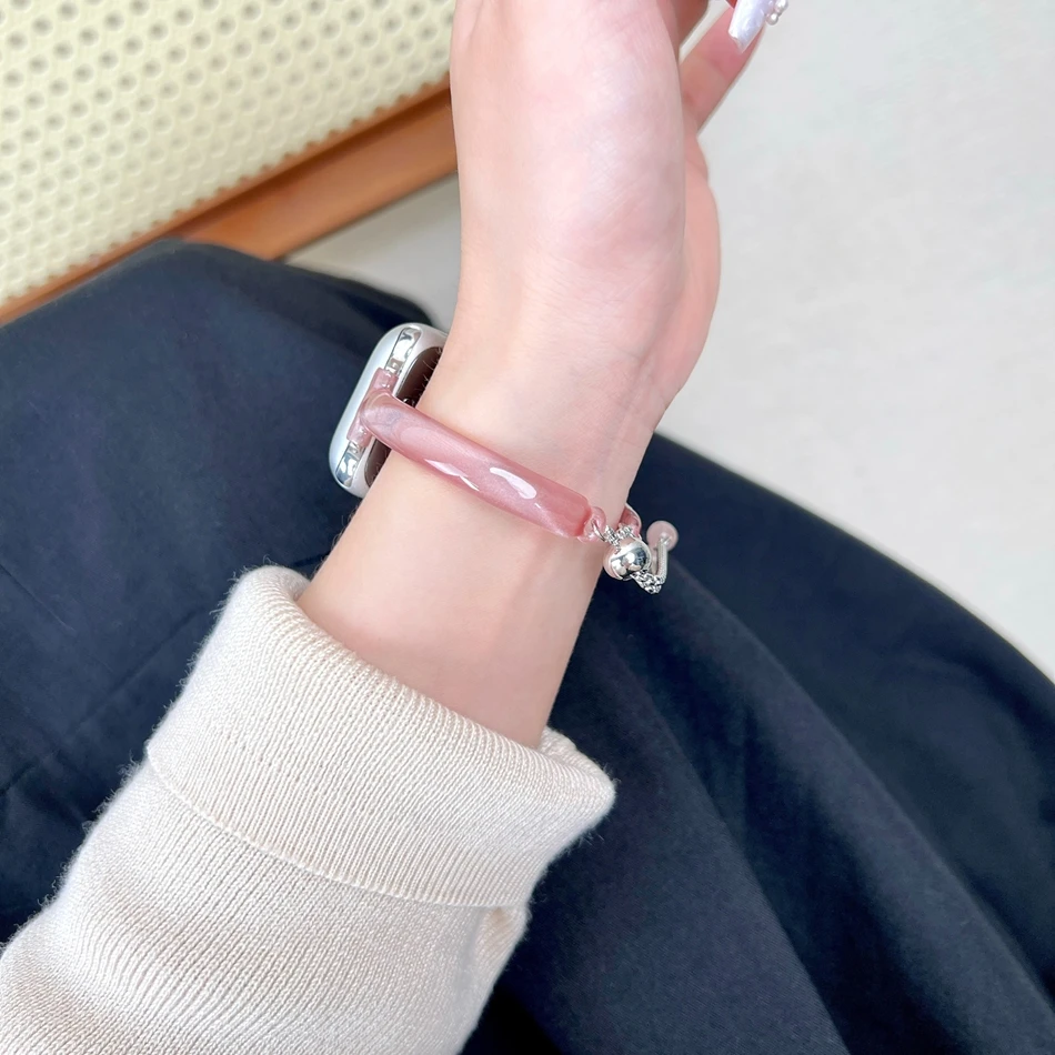 Cat's Eye Bangle Strap For Apple Watch Band S11/10/9/8/7/SE/6/5/4/Ultra 3 IWatch 49/46/45/44/42/41/40/38mm Laser Shiny Bracelet