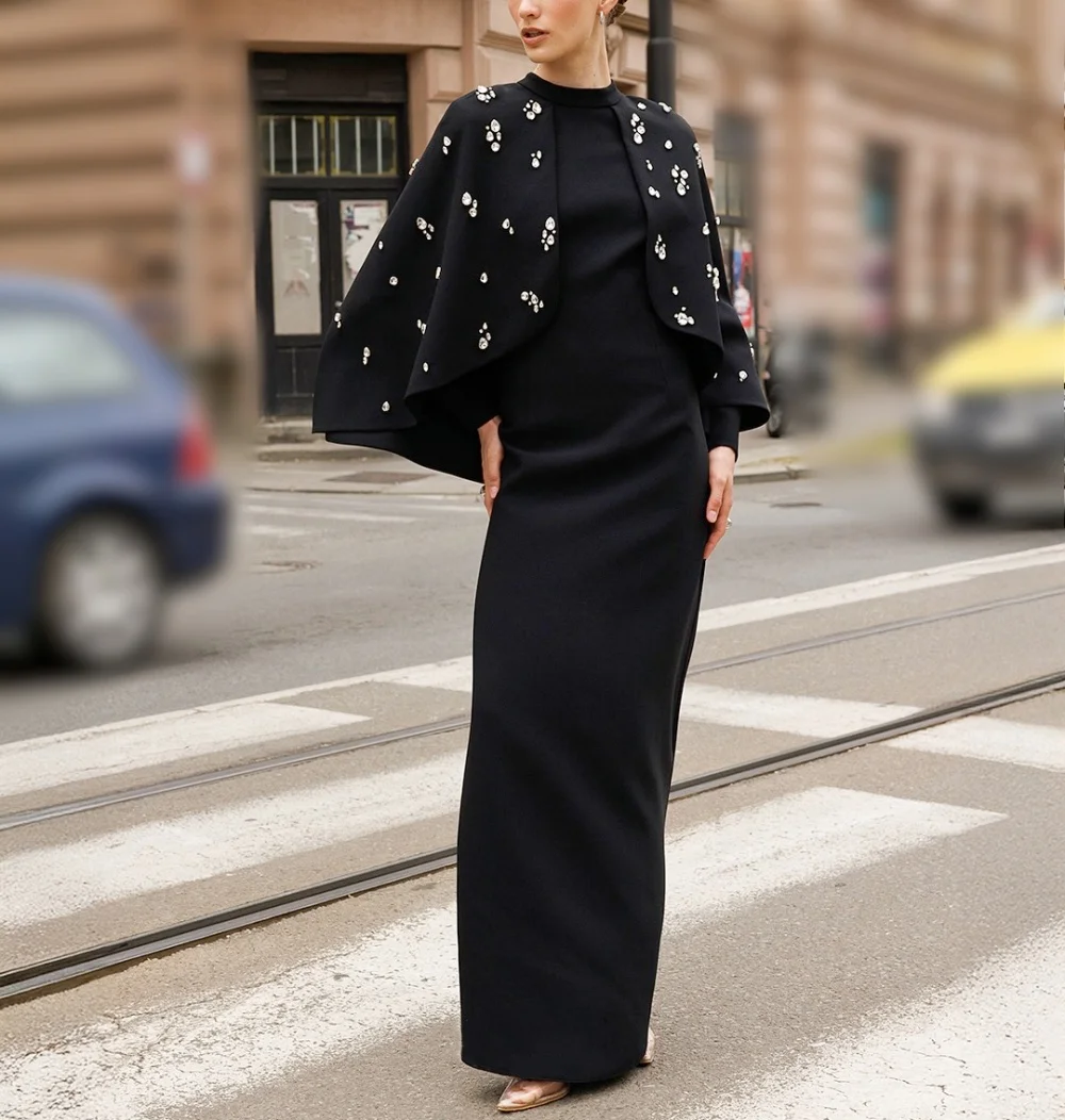 

Customized Glitter Temperament Evening Dress Rhinestone Straight Long Dresses Bespoke Occasion Elegant Party Gown High Quality