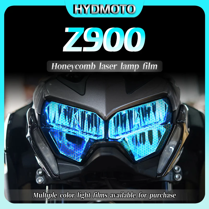 For Kawasaki Z900 transparent honeycomb laser light film headlight protection film smoked black tail light film accessories moto