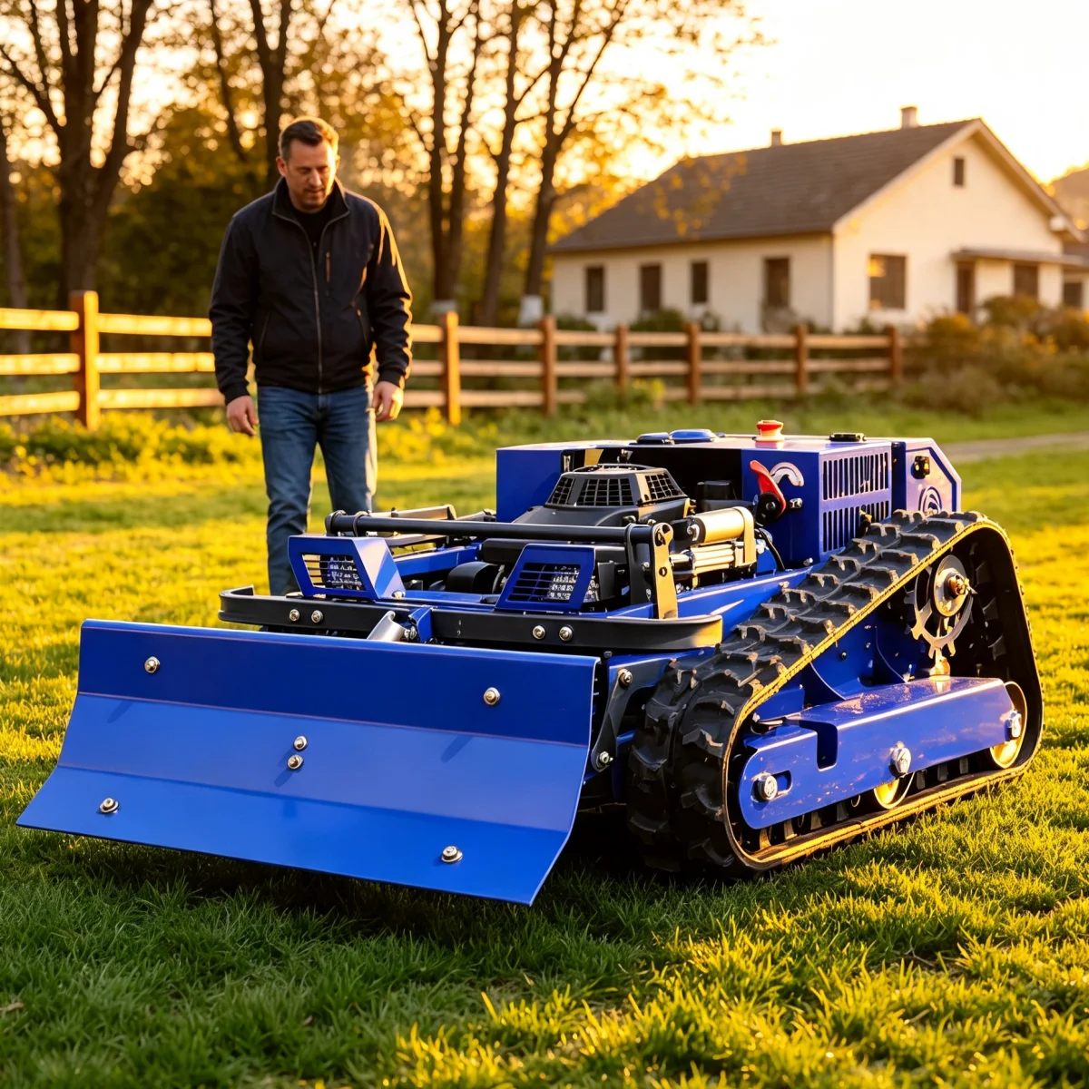 Customized Radio Controlled Robot Lawn Mower Crawler Remote Control Lawn Mowers Robotic Lawnmower Household Lawn Care Mowing