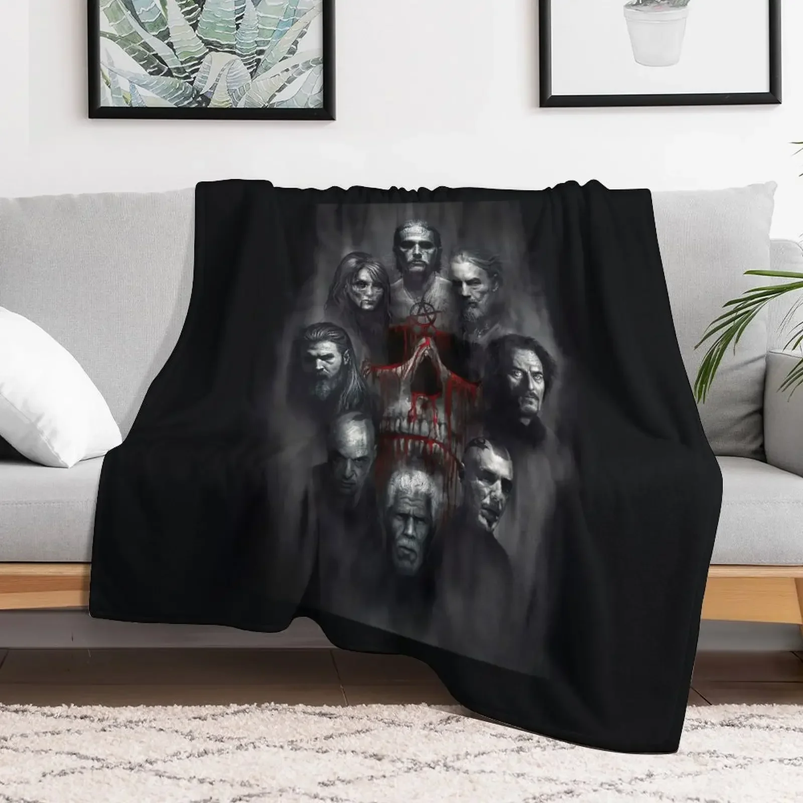 

SOA the greatest cast black and whitedesign Throw Blanket bed plaid Furry Blankets heavy to sleep Summer decorative Blankets