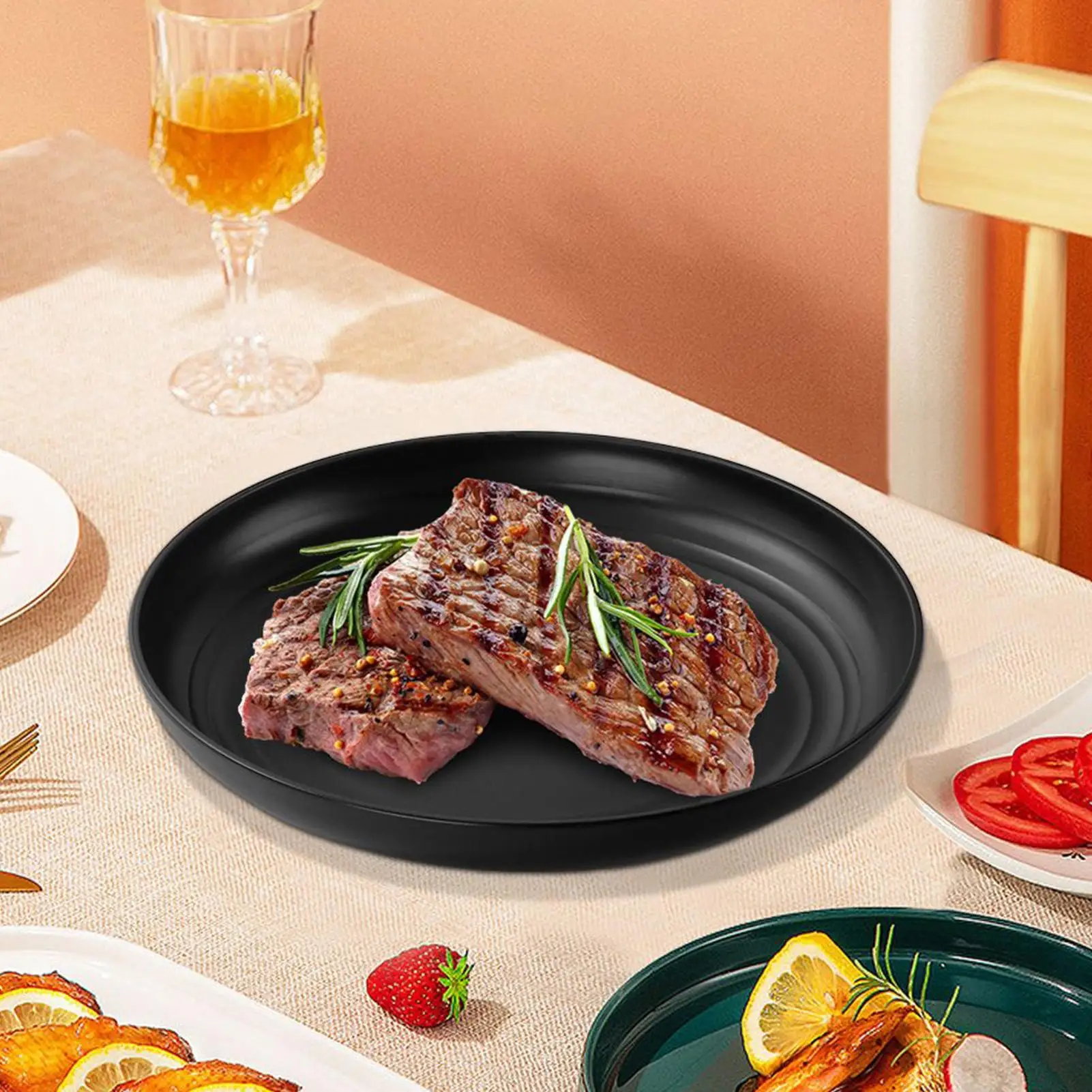 Wheatstraw Dinnerware Set Dishwasher Microwave Safe Dishes Sturdy Stackable Silverware Utensil For Indoor Travel Home Apartment