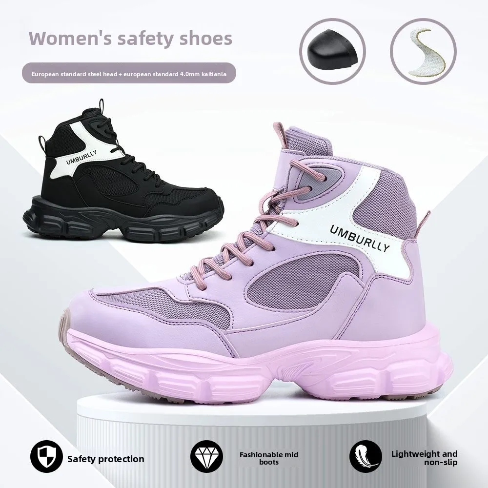 Sapatos de segurança femininos sapatos de segurança isolados à prova dwaterproof água resistente à punctura antiderrapante sapatos de trabalho de proteção anti esmagamento