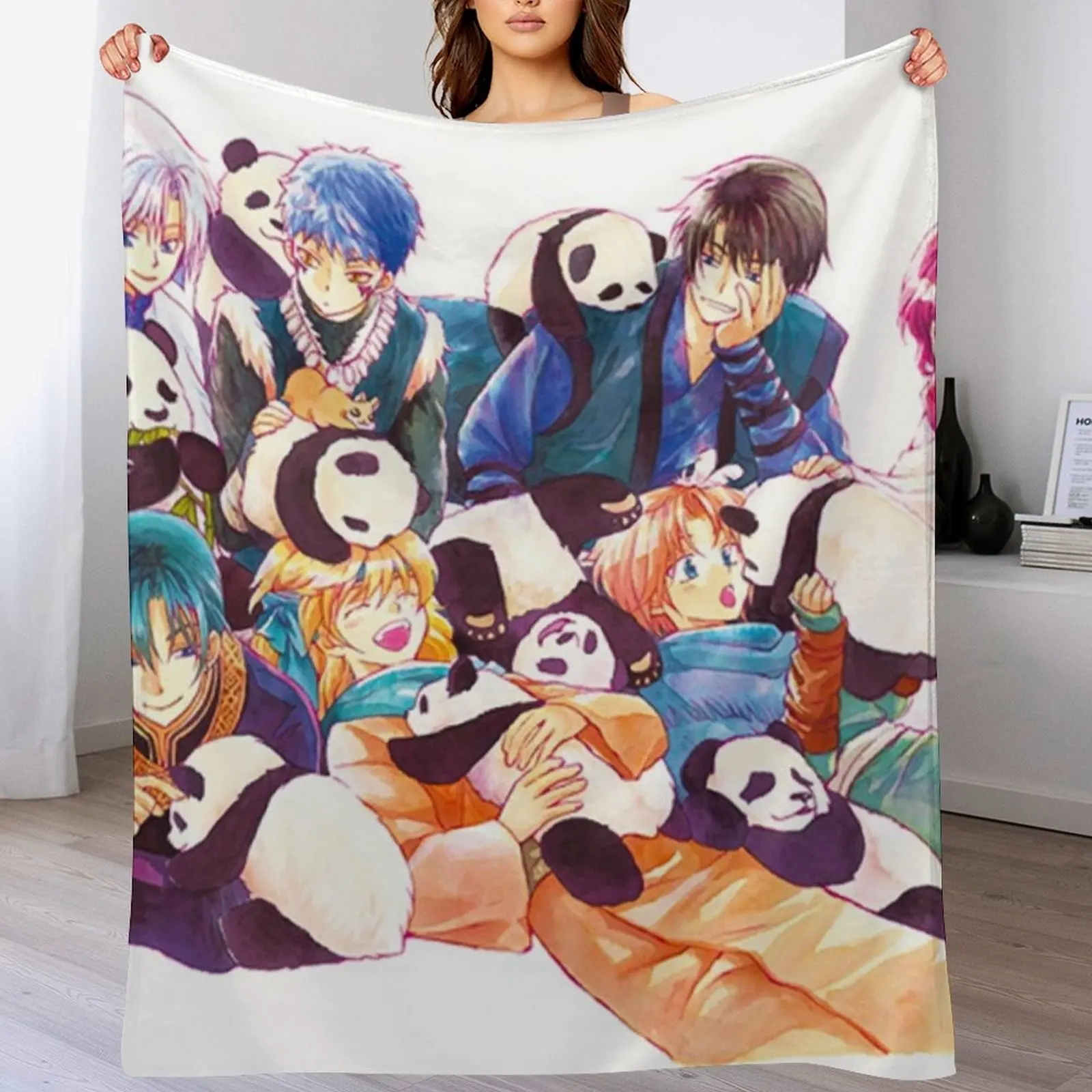 

Akatsuki no Yona Yona of the Dawn The Dark Dragon and the Happy Hungry Bunch Anime Throw Blanket Shaggy Luxury Throw Blankets