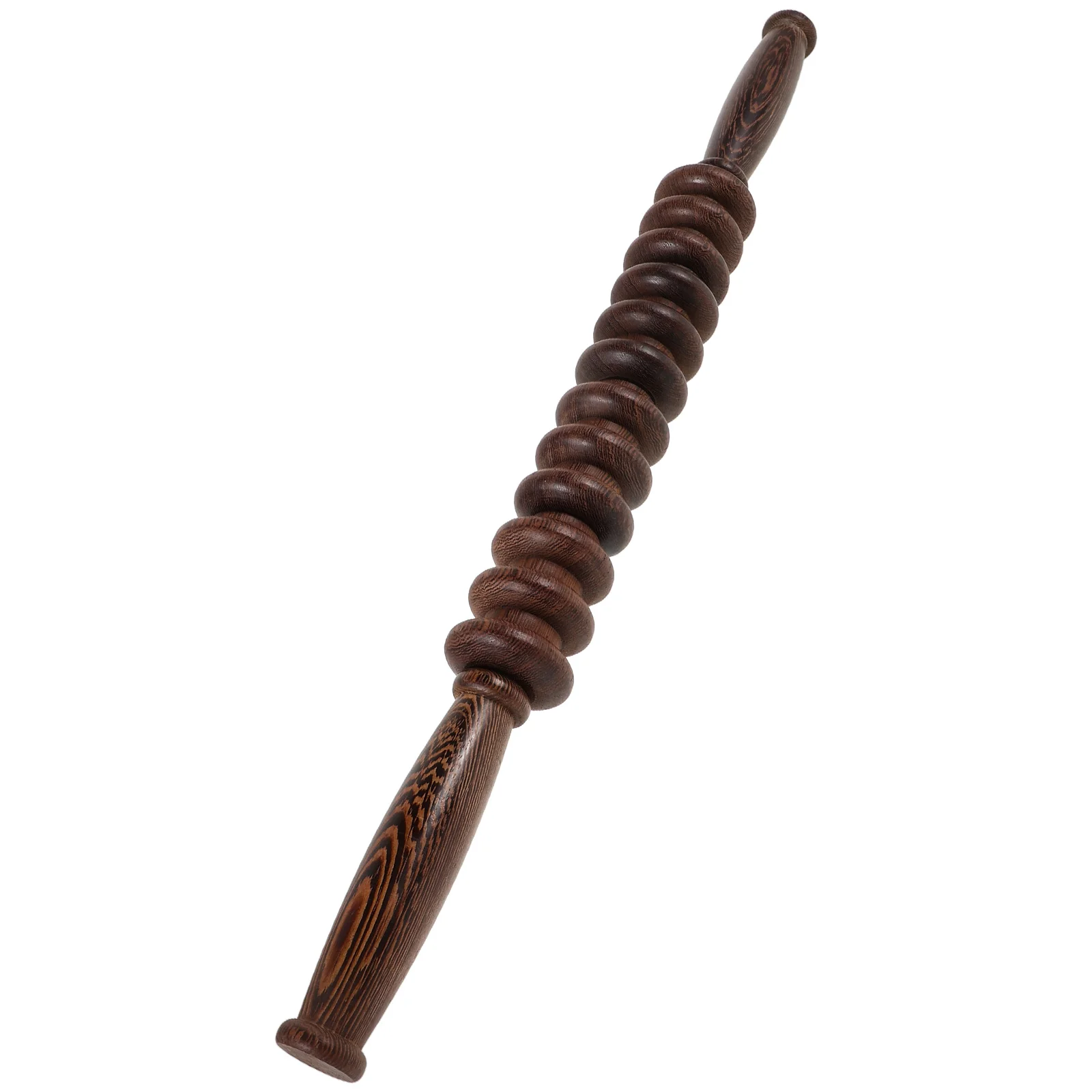 

Wooden Yoga Massage Stick 48cm Chicken Wing Design Four Wheels Muscle Roller Calf Back Pain Relief Portable Wood Tools