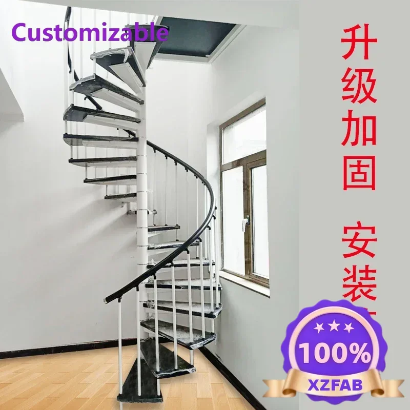 Factory Direct 2026 Top RatedRound wrought iron custom indoor column spiral staircase small apartment loft duplex loft spiral st