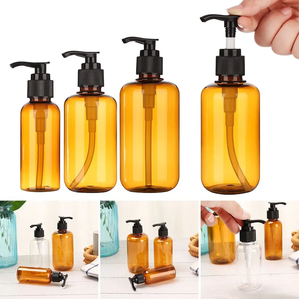 100/200/300ML Shower Gel Bottles Plastic Liquid Pump Container Hand Sanitizer Shampoo Shower Gel Bottles Bathroom Hardware