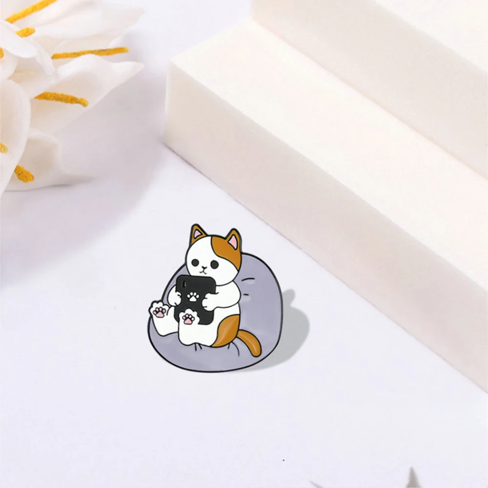 Funny Cats Enamel Pin Custom Cat Egg Bike Dumbbells Sports Brooches Bag Lapel Pin Cartoon Badge Jewelry for Kids Friends