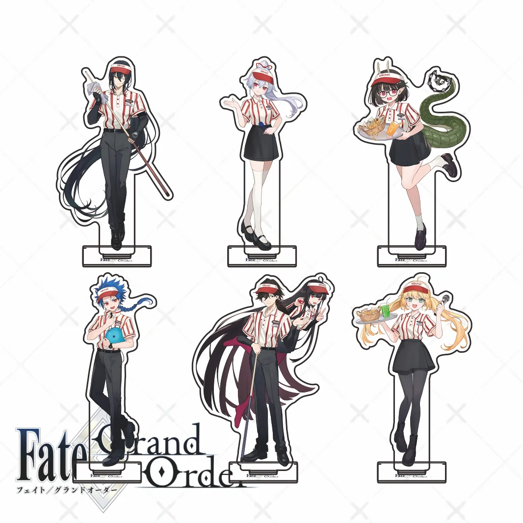 New Anime Fate Grand Order Yan Qing Astolfo Fast Food Collab Acrylic Stand Keychain Figure Model Plate Desk Decor Gift
