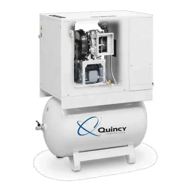 Efficient compressor QOF 2-30 series 2-30hp oil free Quincy oil-free scroll air compressor with dryer and tank