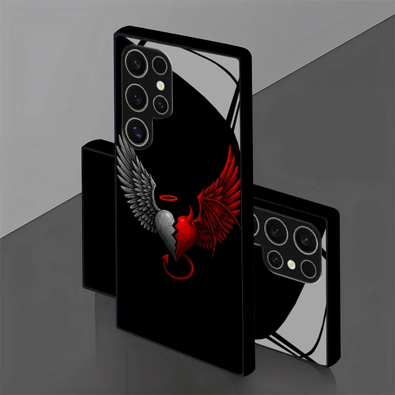 2D Heart Split Wings Pattern Mobile Phone Case for Samsung S26 S25 S24 S23 S22 S21 S20 A56 A36Tempered Glass Protective Cover view 4