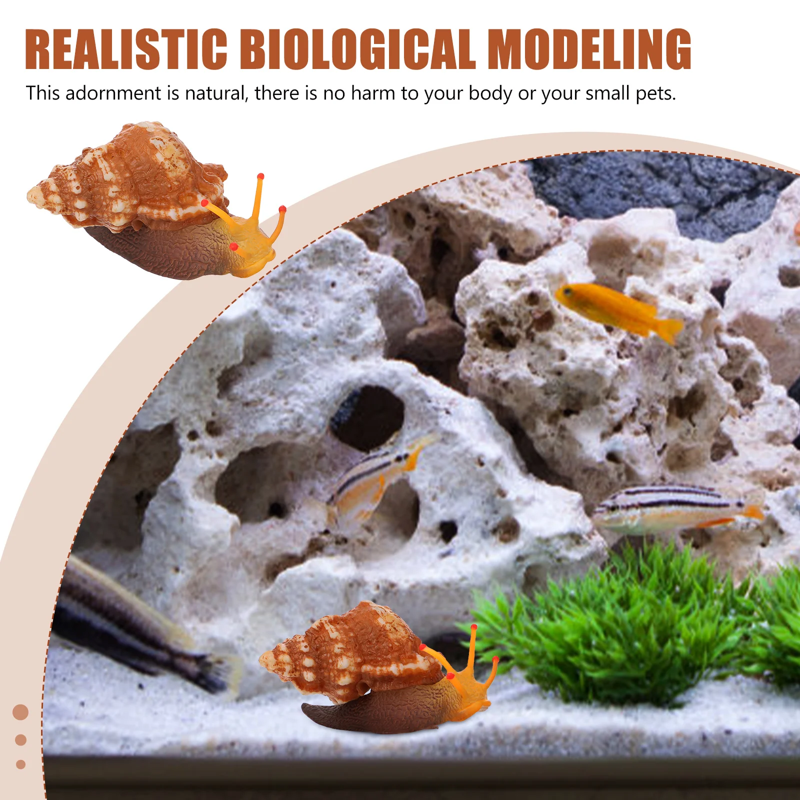 

Decoration Simulated Snail Ornament Aquarium Plastic Tank Craft Eco-Friendly Bright Color Gift Fish Lovers Snail Adornment