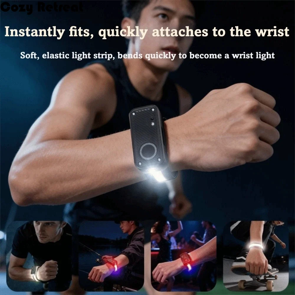 

COB Floodlight Multifunctional Headlamp Magnetic Suction Rechargeable Wrist Cycling Light 2-in-1 Wearable Wave Sensing